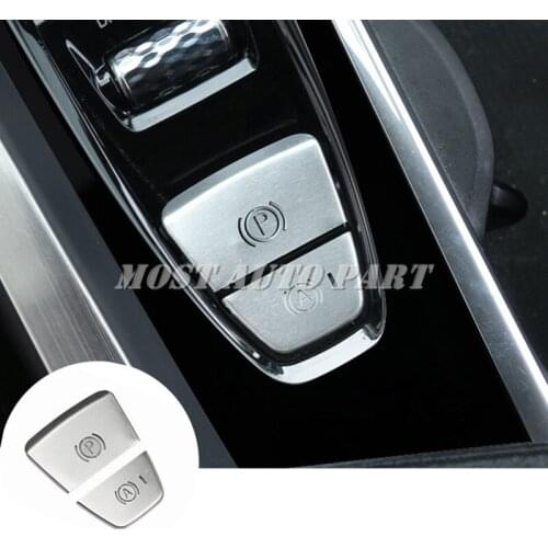 Aluminum Inner Console Electronic Handbrake Button Cover For Volvo S60 V60 XC60 2018-2021 2pcs Car Decoration Car Trim