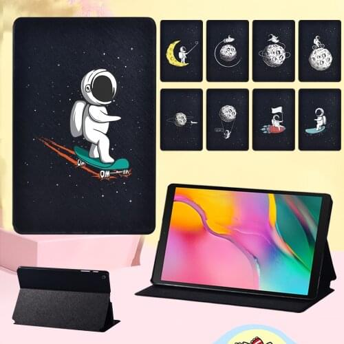 Anti-Dust Tablet Case for Samsung Galaxy Tab S5e T720 T725 10.5"/Tab S7 T870 T875 11" Astronaut Series Folding Cover Case + Pen