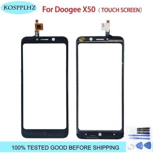 Black 5 inch front outer glass For Doogee X50 Touch Screen Touch Panel Lens Replacement x 50 + Tools