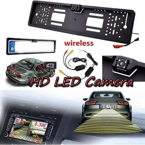 DC 12V HD 1080P European Car License Plate Frame Reversing Rearview Night Vision Camera 170 degrees view Waterproof Car camera