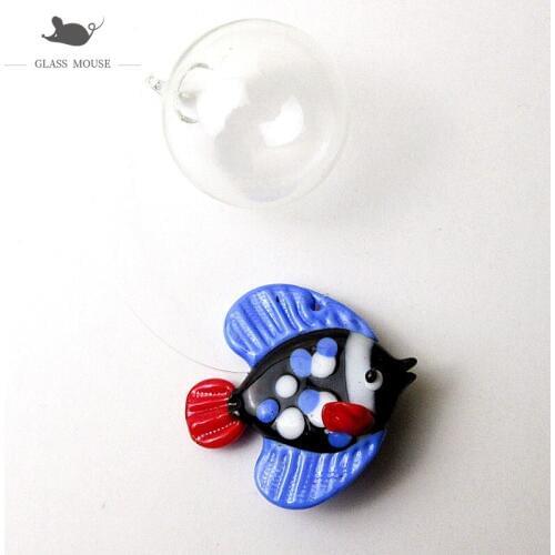 Custom handmade floating glass tropical fish Figurine aquarium decor accessories pendant miniature murano glass animal statue