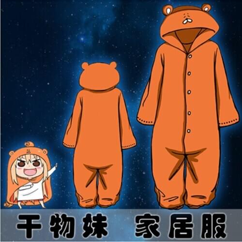 Hot Sale Anime Himouto! Umaru-chan Umaru Cosplay Costume Pajamas Hoodies Coral Fleece Jumpsuits Pajamas Daily Rompers