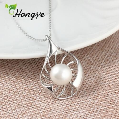 Hongye Designer Brand For Women Pendant Necklace 925 Sterling Silver Hollow Charm Natural Pearl Neck Chains Female Jewelry Gifts