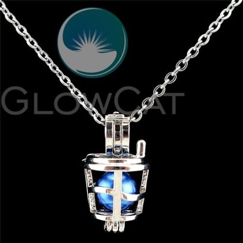 K933 Coffee Cups Beads Cage Perfume Diffuser Stone Pearl Cage Locket Necklace Pendants for Oyster