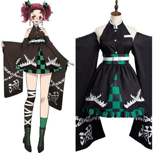 Anime Demon Slayer Kamado Tanjirou Cosplay Costume Kimono Outfits Halloween Carnival Suit Re-creation Design