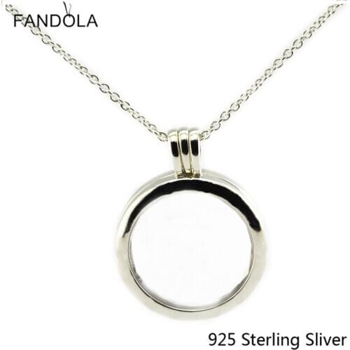 CKK 925 Sterling Silver Medium Floating Locket Silver Necklace Pendant Original Jewelry Making Holiday Gift