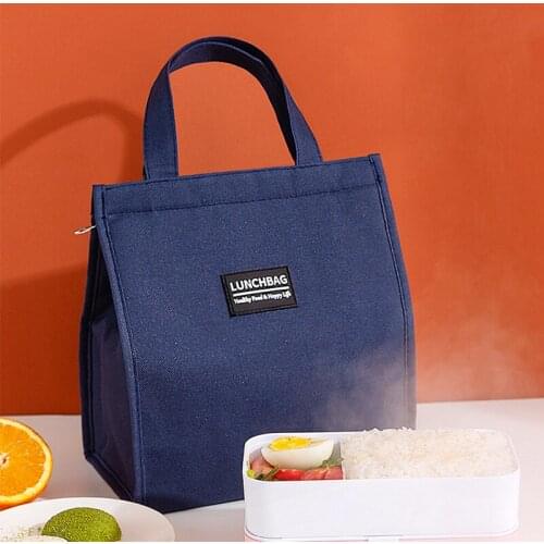 Simple Insulated Lunch Bag Portable Men Women Bento Lunch Box Waterproof Camping Food Drink Cooler Bag Organizer