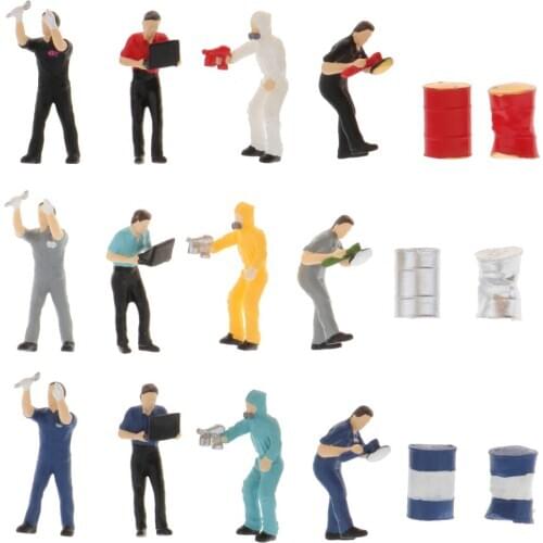 1/64 Scale Miniature Tiny Figures Plastic Repairman Worker Character Doll Building Layout Scenery Accessory Table Ornaments