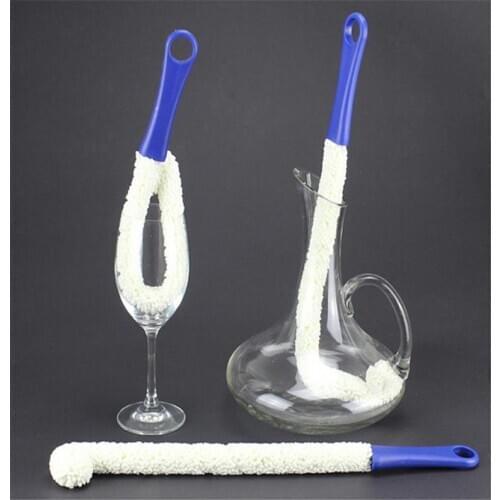 Multifunctional Bottle Cup Goblet Decanter Cleaning Brush Long Neck Bendable Sponge Cleaner Kitchen Bar Cleaning Tool