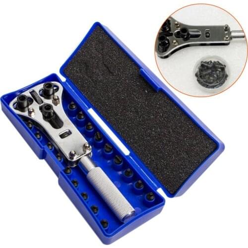 Multifunctional Watch Back Case Battery Cover Opener Repair Wrench Screw Remover Practical Tool Set Kit
