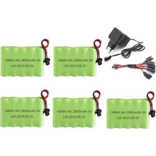 6v 2800mah NiMH Battery For Rc toys Boats Cars Guns Tanks Truck Robots Ni-MH AA 700mah 6v Rechargeable Battery Pack SM Plug