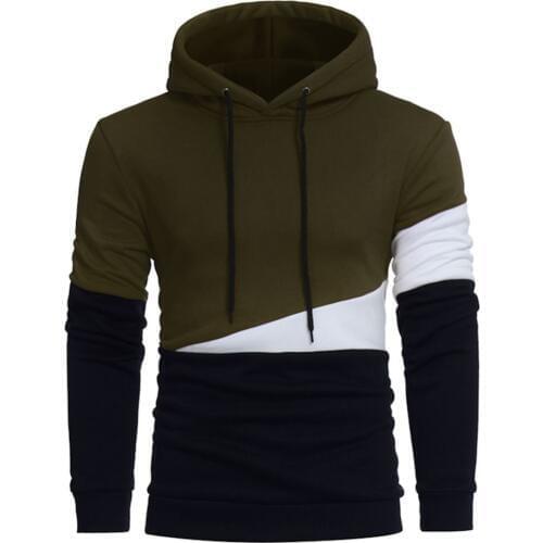 2018 New listing mens clothing brand high collar stitching hoodie autumn and winter hot mens pullover fashion casual sportswear