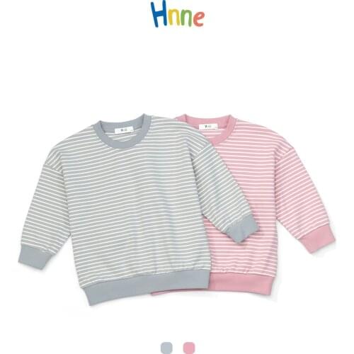 Hnne 2021 Autumn Winter New Warm Kids Striped Sweatshirts Unisex Boys Girls Soft Shu Velveteen Childrens Pullovers Hoodies