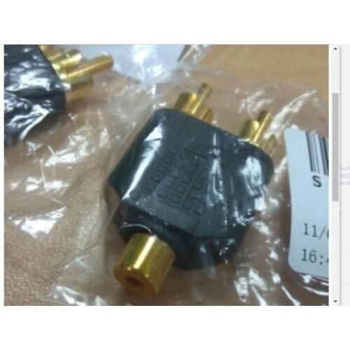 New 3.5mm Gold Plated Audio Stereo Jack Female To 2 RCA Male Audio Jack Connector Adapter Converter for Speaker Power Amplifier