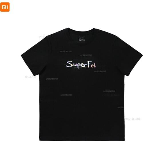 Original xiaomi round neck soft and comfortable T-shirt colorful reflective printing font water soft material