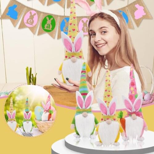 Easter Faceless Doll Carrot Shape Easter Bunny Gnome Decoration Easter Plush Dwarf Home Party Decorations Kids Toys