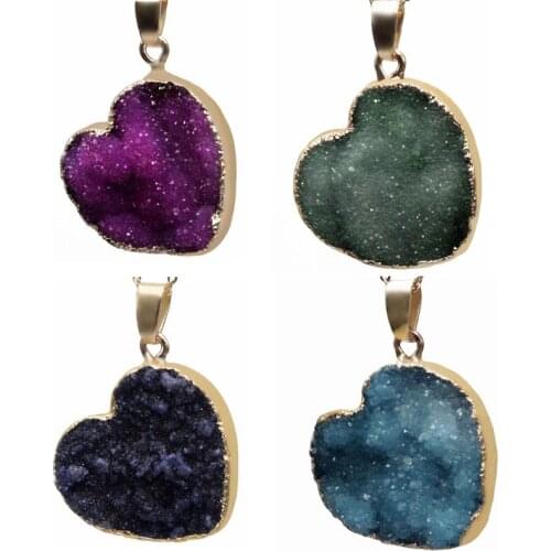 Genuine Stone Moon Shape Pendant Natural Unique Design Charm Necklace Gold Color With 18inch Chains Great Gift