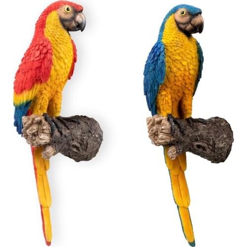 Garden Parrot Statue Wall Hanging DIY Macaws Home Decor Lawn Ornament