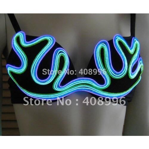 Sexy girl EL bra for evening party or performance/light-up bra