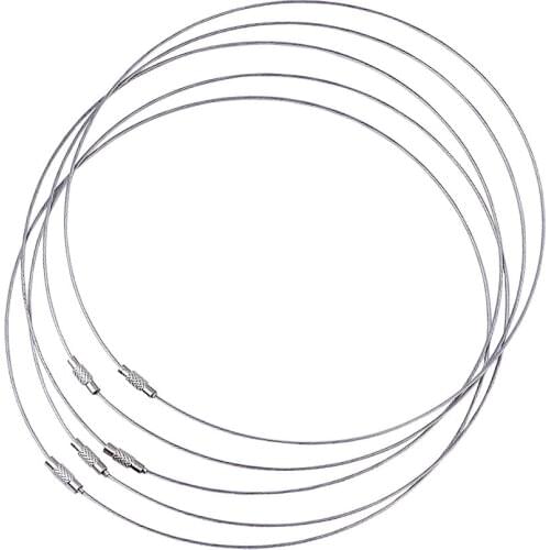 10 Strands/lot 1mm Stainless Steel Wire Necklace Cord for DIY Jewelry Making Findings with Brass Screw Clasp 17.5"