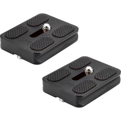 2 Pieces Metal PU-50 50 Millimeter Universal Quick Shoe Plate with 1/4 inch Screw,Fits Arca-Swiss Standard for Camera Tripod Bal