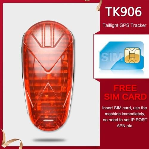 High quality Bike/bicycle GPS Tracker TK906 GPS GSM waterproof LED Tail Light Tracking with Free APP/platform realtime Tracking