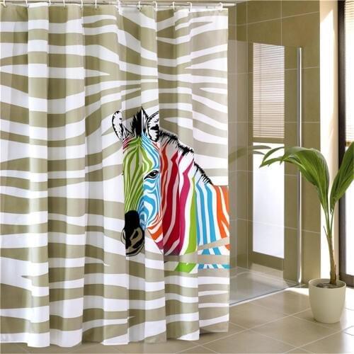 1.8*1.8m Zebra 3D Printing Shower Curtain Bathroom Bath Curtains Water Proof Easy Clean Shower Curtain