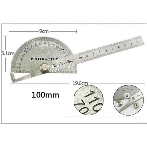100MM 180 degree Stainless steel protractor woodworker goniometer angle square gauge tool angle metric