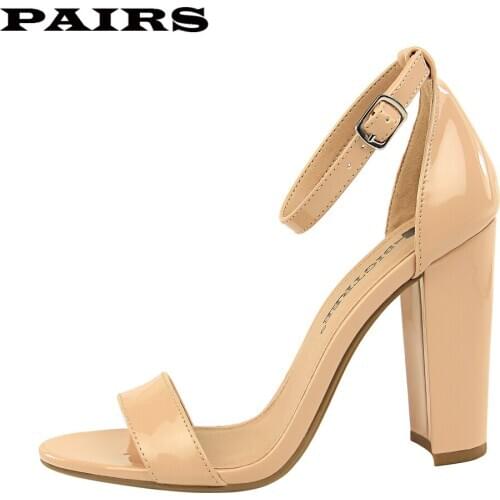 2020 NEW Nude High Heels Sandals Summer Sexy Ankle Strap Open Toe Gladiator Party Dress Women Shoes Plus Size 43