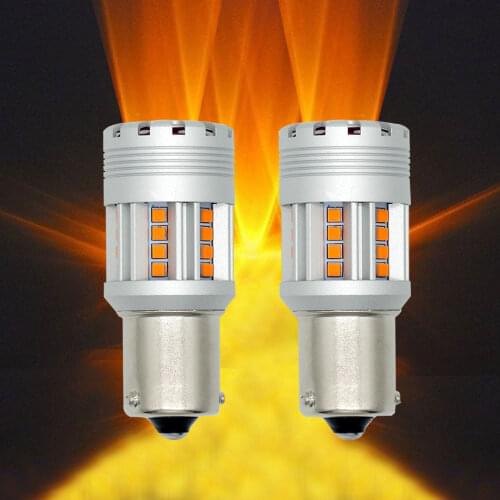 2pcs Bau15s 7507 PY21W LED Canbus No Error No Hyper Flash 2000lm BA15S P21W 7506 1156 LED Signal Bulb 6000k White/Amber Yellow