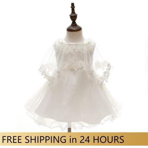 New Baby Christening Gowns 3pc Suit Infant Birthday Dress Baptism Wear Baby Girl Clothes Summer Dresses Baby Girl Wedding Dress