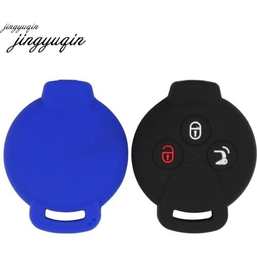 Jingyuqin 30pcs/lot 3 Buttons Silicone Remote Car Key Case Cover For Benz Smart Fortwo for Roadster Forfour Shell Protect