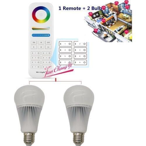 9W RGB+CCT Mi Light LED Bulb E27 Dimmable LED Lamp + FUT089 RGBW Remote new