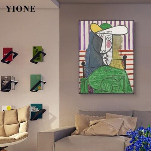 Picasso Abstract Art Oil Painting Famous Portrait Woman Canvas Picture Print Wall Posters for Living Room Bedroom Decoration