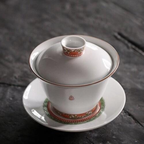 White Porcelain Tea Cups and Saucer Sets Chinese Gaiwan Kung Fu Tea Set Authentic Ceramic Handmade Drinkware Teaware Set