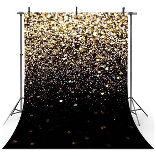 Glitter Bokeh Photography Backdrops Gold Black Glittering Party Background for Photo Studio Newborn Birthday Decoration Backdrop