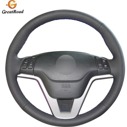 Black PU Artificial Leather Car Steering Wheel Cover for Honda CR-V CRV 2007-2011