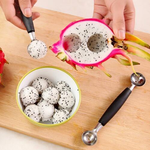 Double-End Multi Function Fruit Spoon Stainless Steel Melon Baller Carving Knife Ice Cream Scoop Spoon Stacks