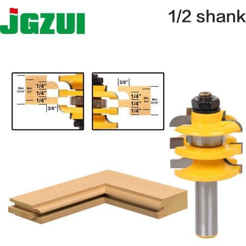 Stacked Rail & Stile Router Bit - 1/2" Shank Woodworking Chisel Cutter Power Tools
