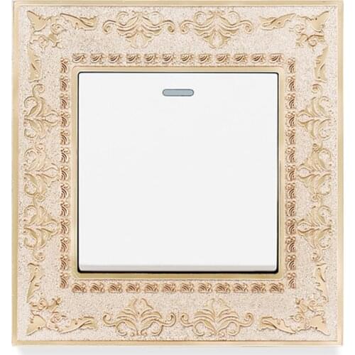 Jim DuDu 1 2 3 4 Gang 1 / 2 Way Wall Light On / Off Switch Grey 4D Embossing Panel Retro Zinc Alloy Luxury Pass Through Gray 86M