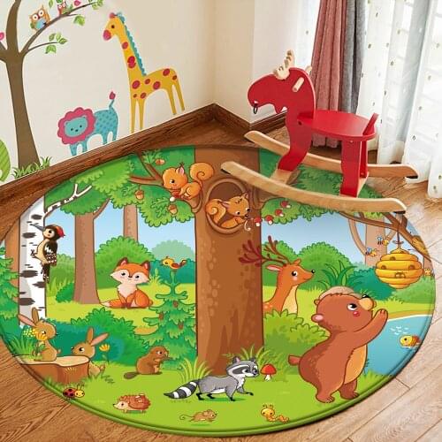 Round Playmat Baby Play Mat Toys For Childrens Carpet Rug Kids Developing Mat Flannel Non-Slip Carpets DropShipping