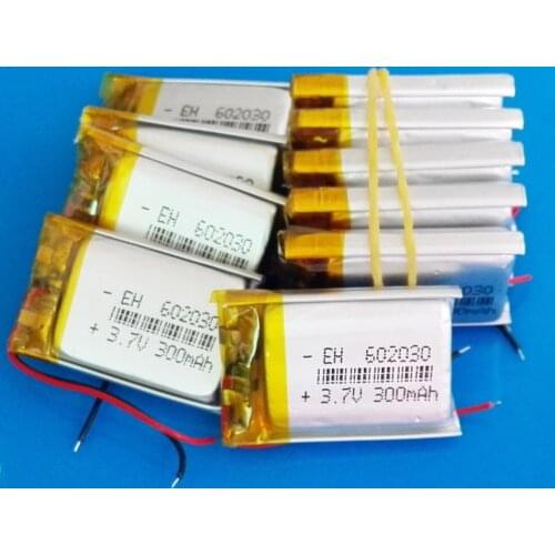 Lot 10 pcs 3.7V 300mAh 602030 lithium polymer li ion Lipo rechargeable battery for MP3 MP4 GPS bluetooth headset camera