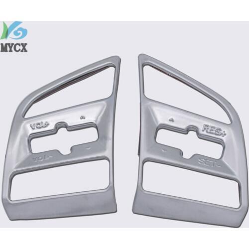 Matte Interior Steering Wheel Button Decorative Cover Trim 2PCS For Hyundai Tucson Auto Accessories 2016 2017 2018 2019