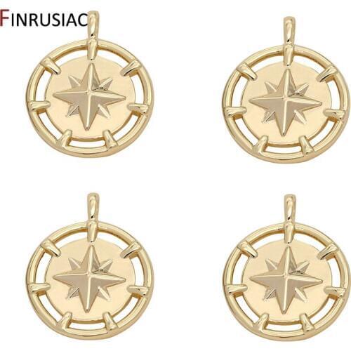 Trendy European Charm Pendants For Jewelry Making Personality Round Hollow Star Pendant DIY Making Chic Necklace Material