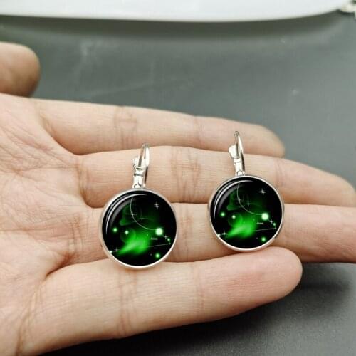 Fashion Constellation Earrings Bump Glass Virgo Libra Scorpio Cancer Leo Earrings 12 Pieces