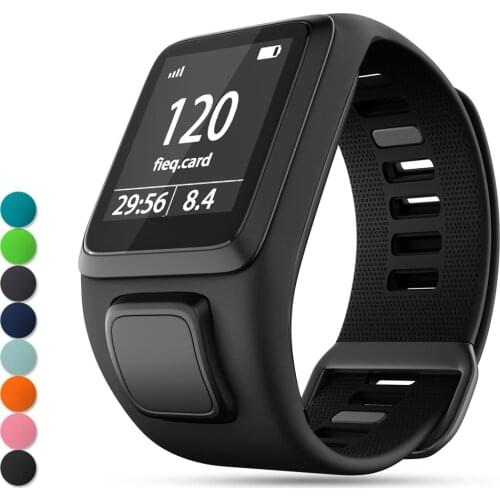 EiEuuk Soft Silicone Gel Replacement Watch Band Wristband Sport Strap for Tomtom Runner 2/3/Spark 3/Adventurer/Golfer 2