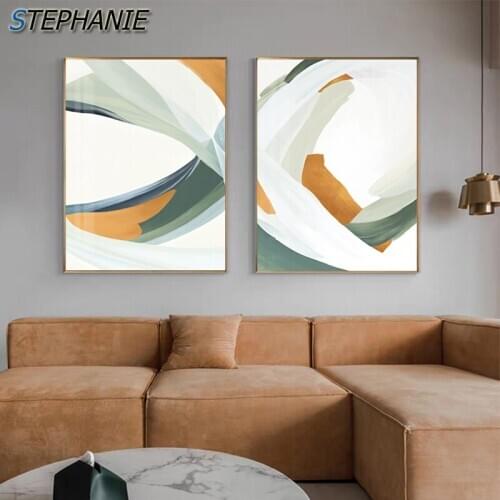 Nodic White Blue Canvas Painting Modern Black Color Poster N Print Wall Picture for Living Room Bedroom Abstract Bright Wall Art