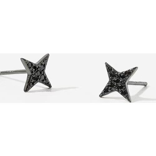 Simple Small Star Stud Earrings Exquisite Charm Black Golden Piercing Jewelry For Women Party Punk Accessories Birthday Gifts