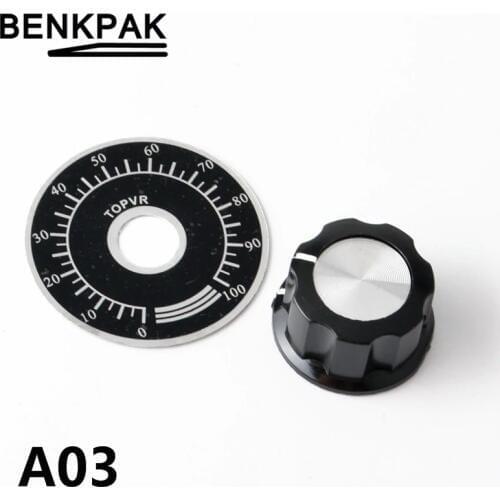 1set A03 dial knob + MF-A03 bakelite knob with scale plate / sheet scale digital potentiometer