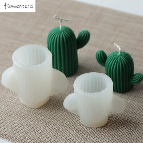 DIY Candle Molds Cactus Silicone Mold Succulent Plant Mousse Chocolate Bread Ice Tray Mold Candle Making Kit Baking Accessories